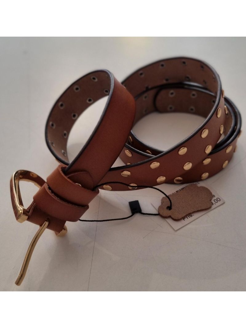 Bälte Läder Nitar Brun