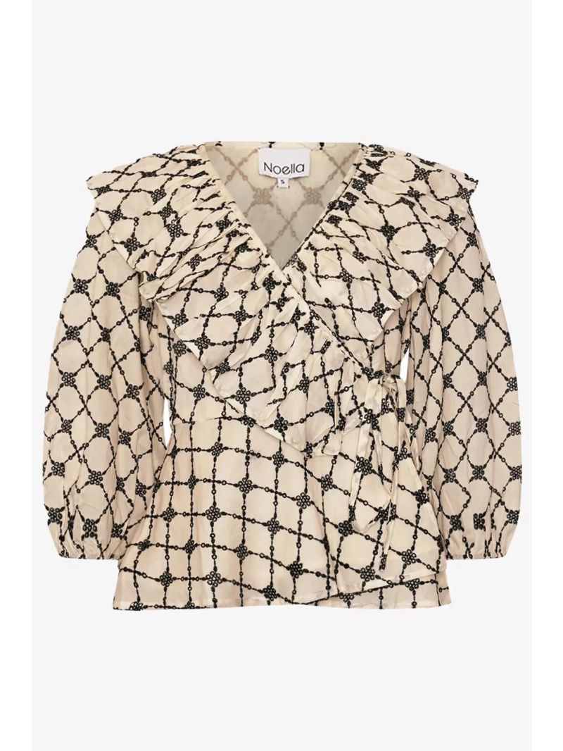 Kolina Blouse Ivory Black Combo