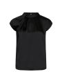 Fleur Drapy Satin Blouse Black
