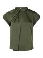 Fleur Drapy Satin Blouse Army