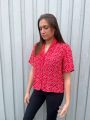 Iryrsa SS Blouse Poinsettia
