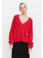 SRMushi V-neck knit Röd