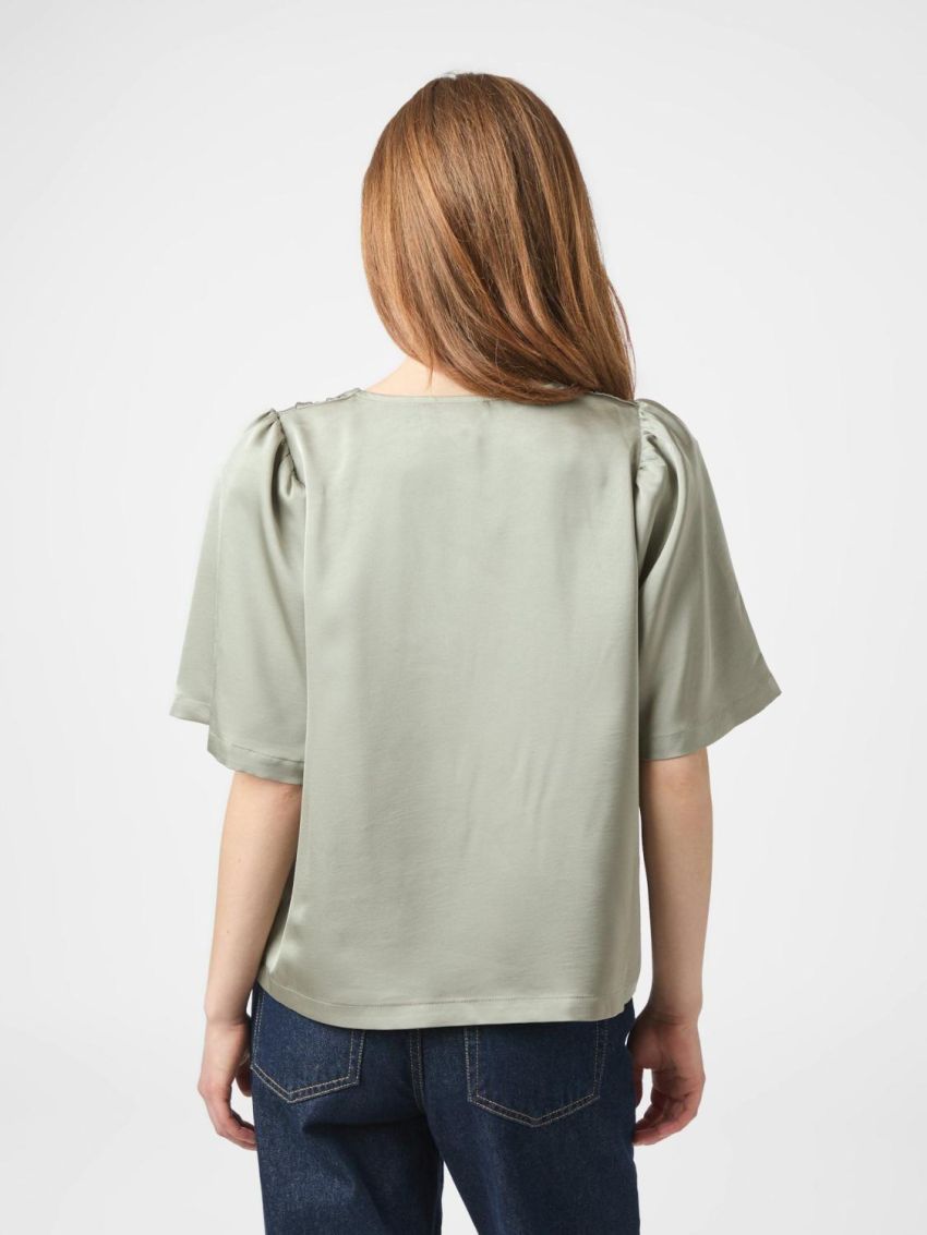 Largo Heavy Sateen Blouse Smoke Green