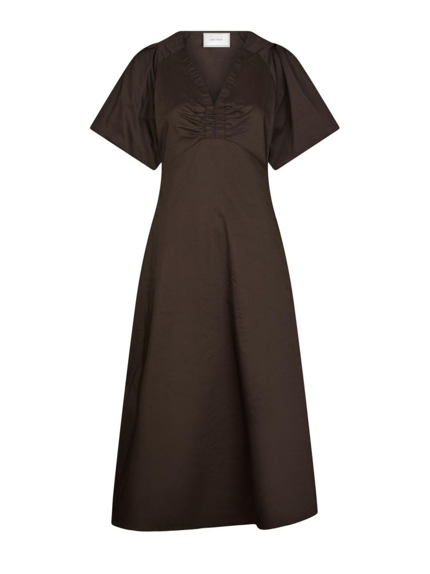 Illana Poplin Dress Chocolate