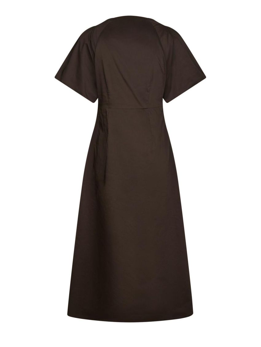 Illana Poplin Dress Chocolate