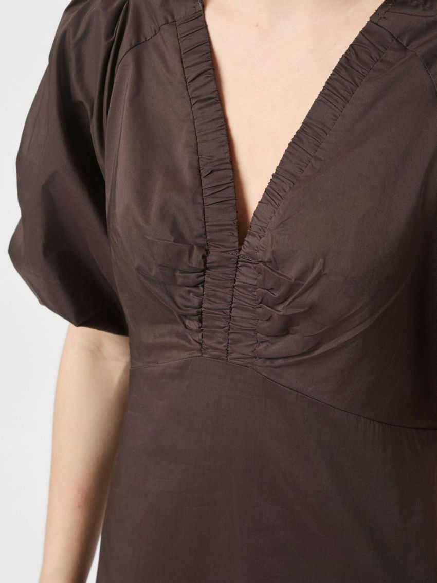 Illana Poplin Dress Chocolate