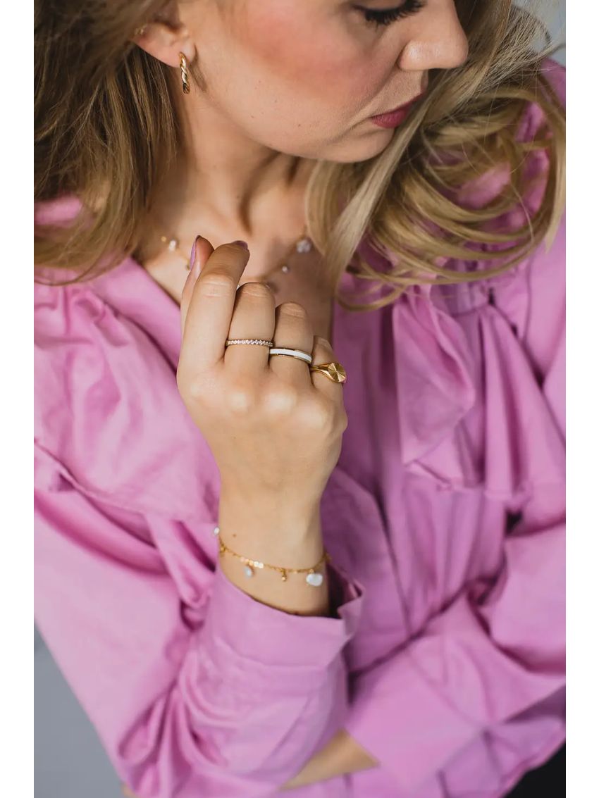 Celine crystal ring, clear gold