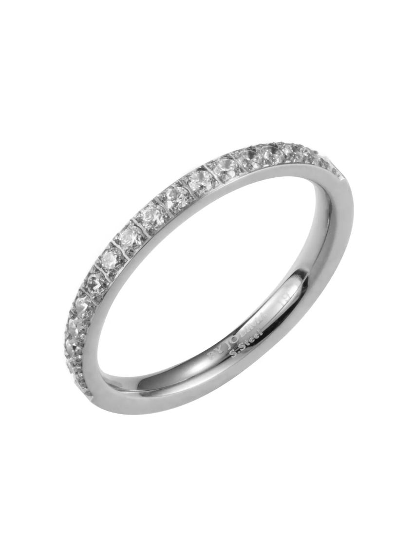 Celine crystal ring, clear steel