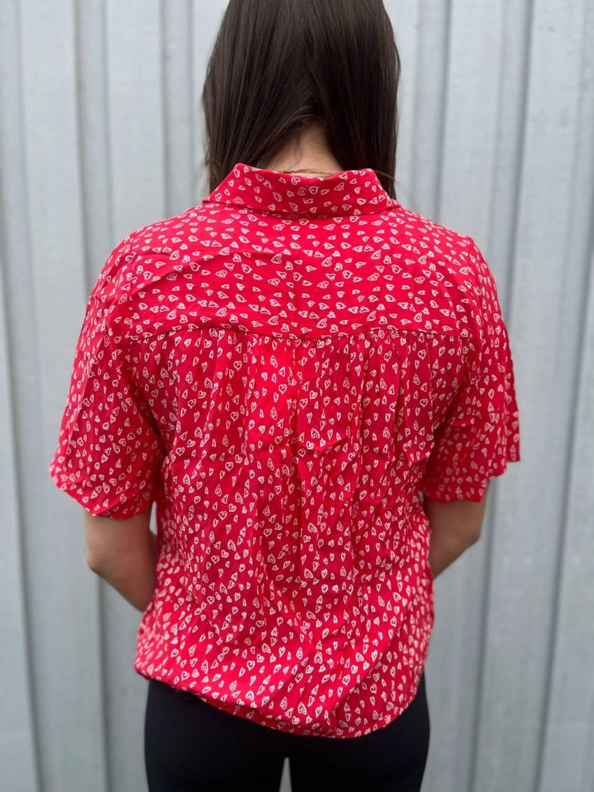 Iryrsa SS Blouse Poinsettia