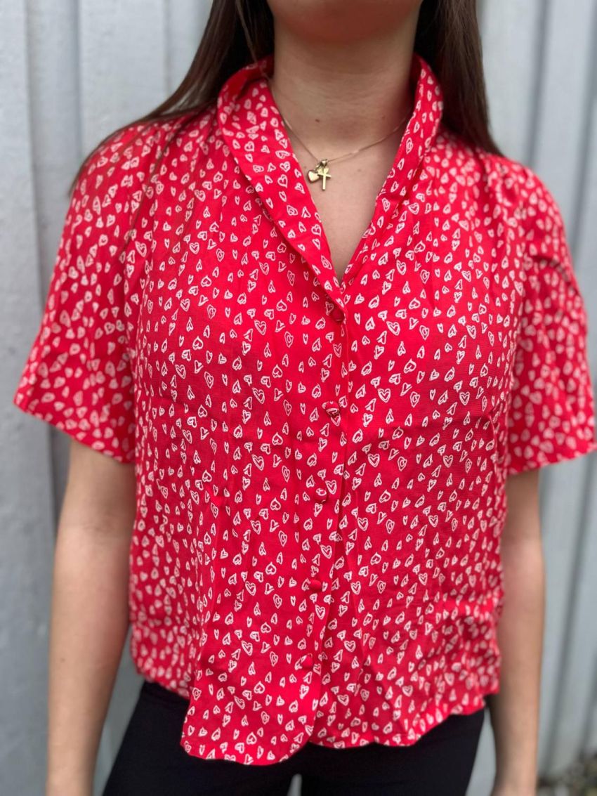 Iryrsa SS Blouse Poinsettia
