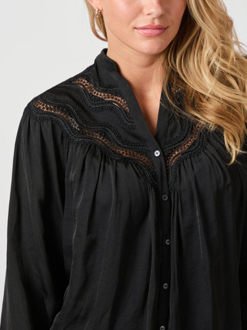 Minnie Deco Blouse Black