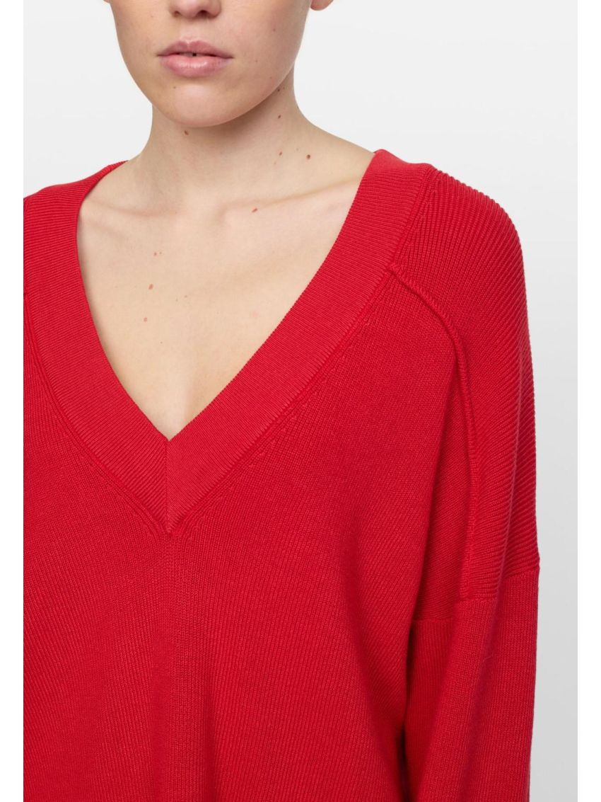 SRMushi V-neck knit Röd