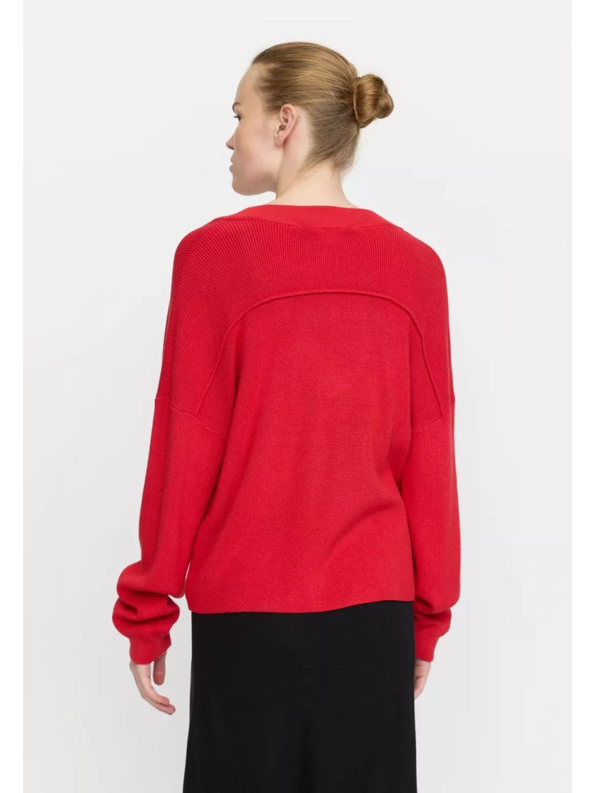 SRMushi V-neck knit Röd