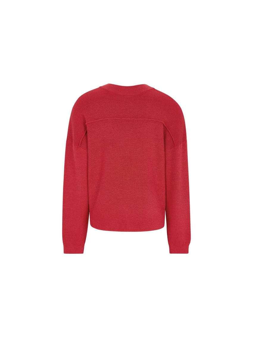 SRMushi V-neck knit Röd