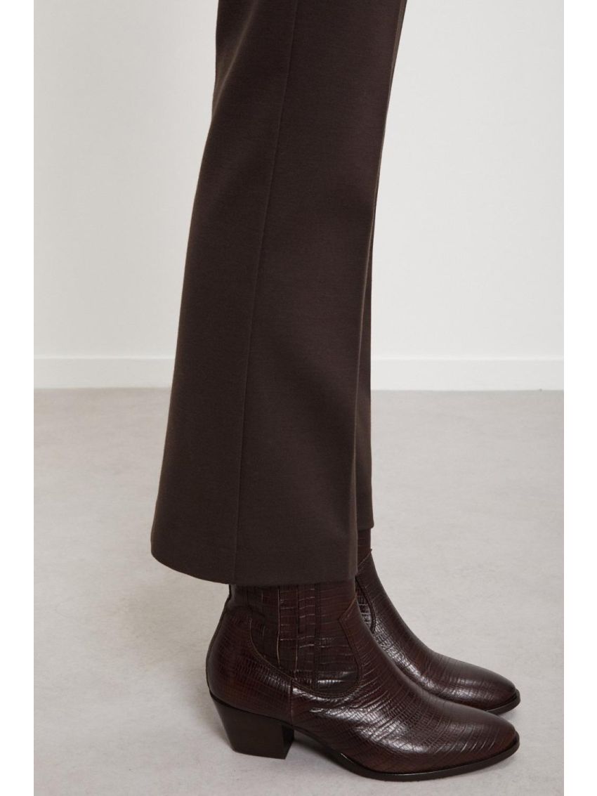 Viscose cropped trousers brown