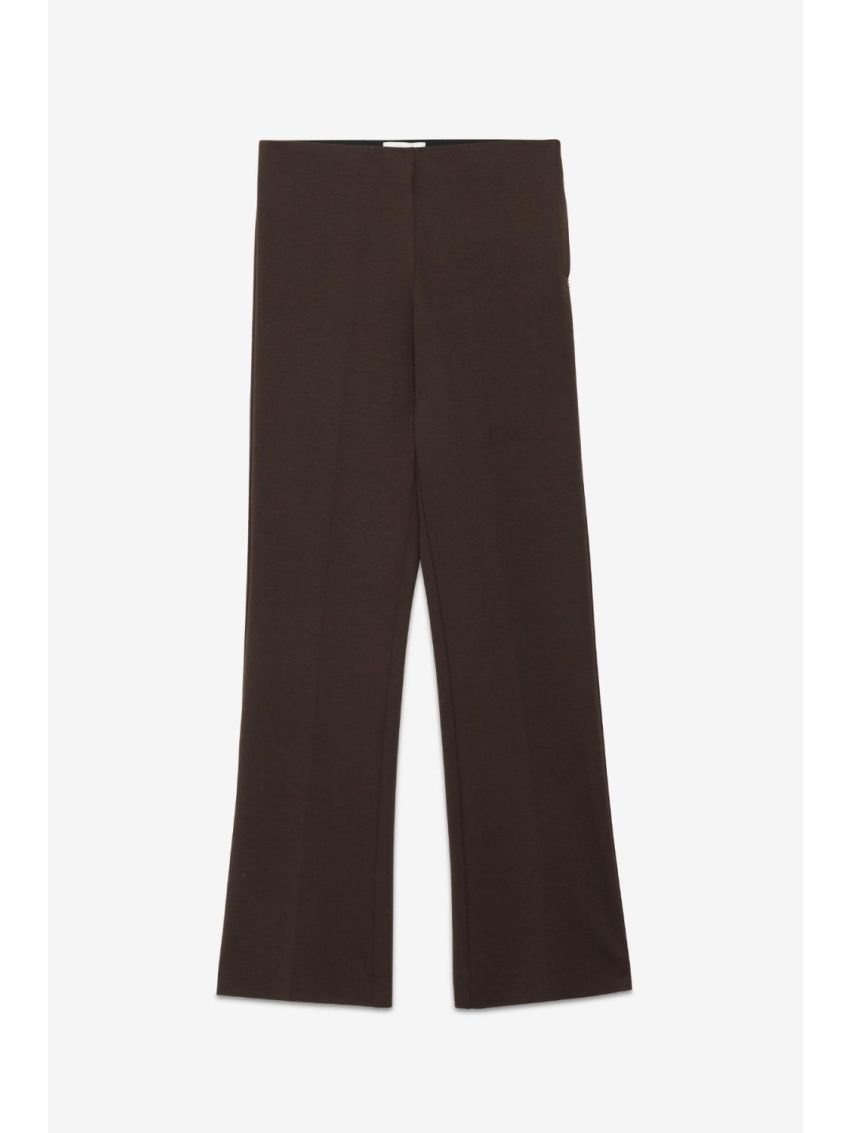 Viscose cropped trousers brown
